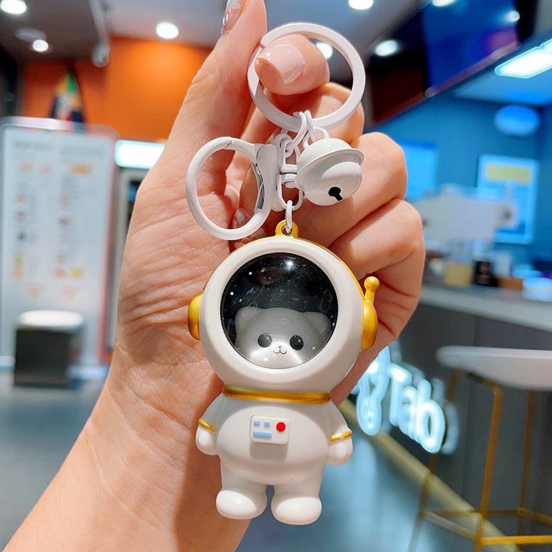 Cute Cat-stronaut lightup key chain