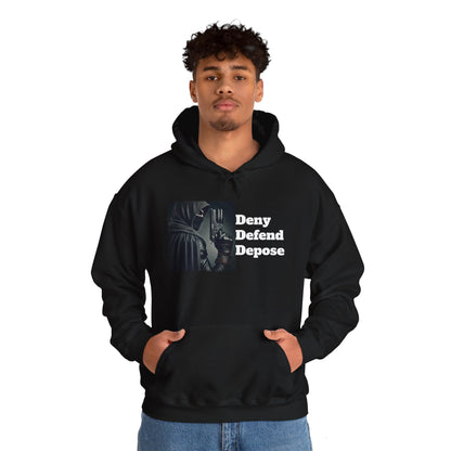 Healthcare System Reform Hoodie - Deny, Defend, Depose Design