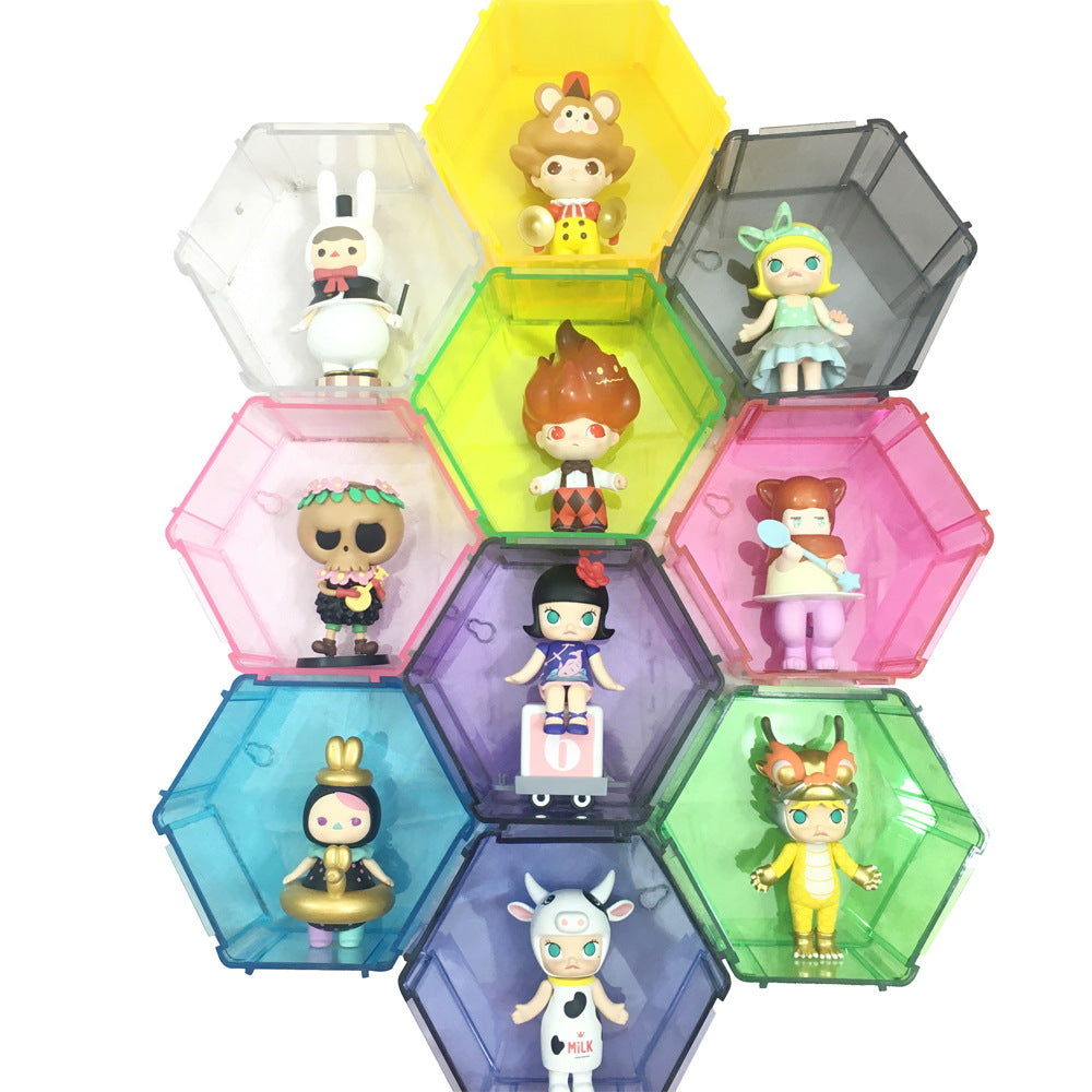 Honeycomb Figurine display case (Pack of 6)