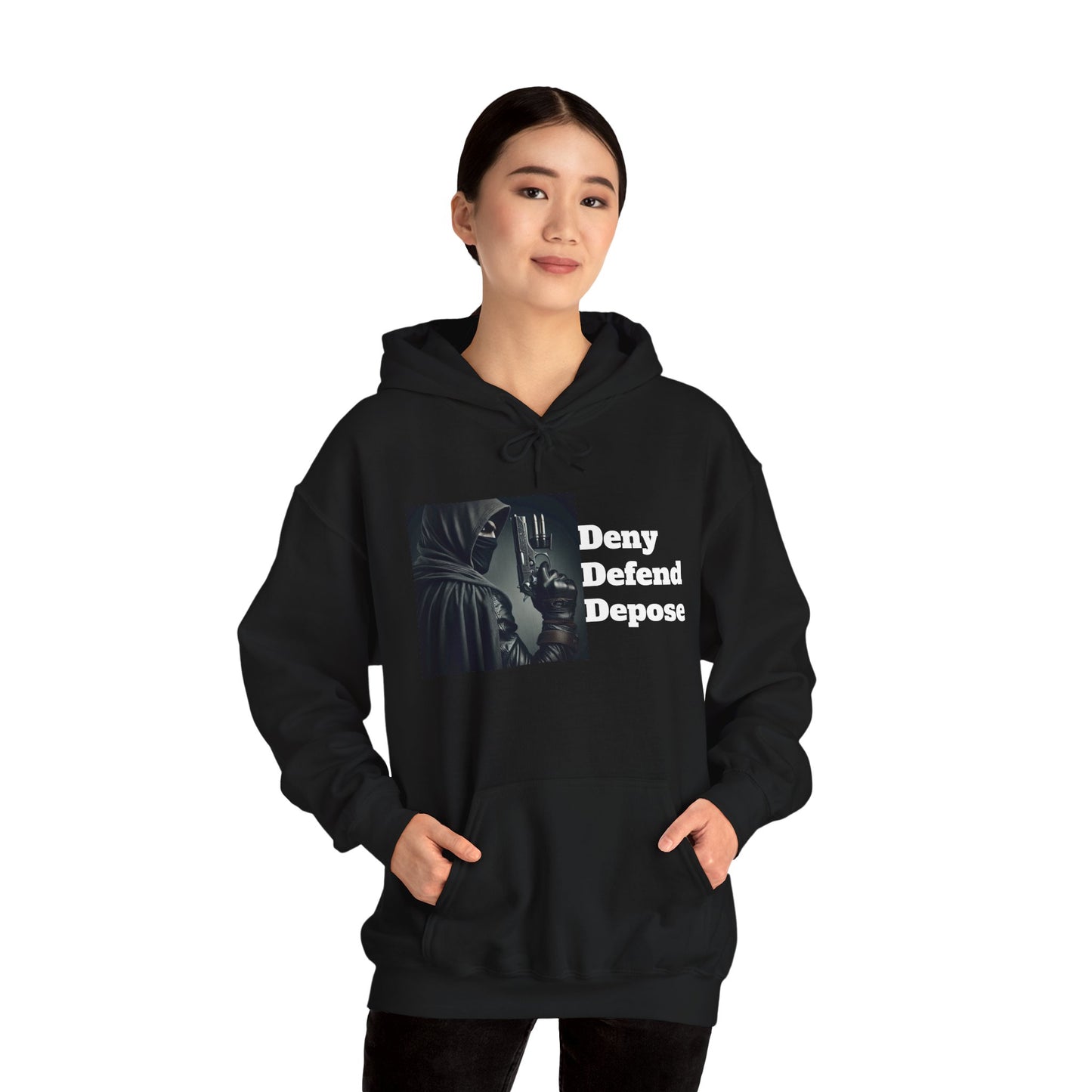 Healthcare System Reform Hoodie - Deny, Defend, Depose Design