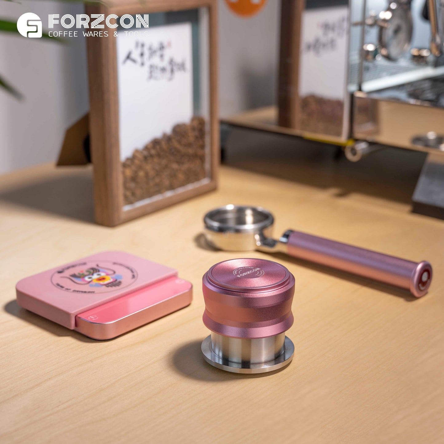 Forzcon Matt Pink automatic Tamper