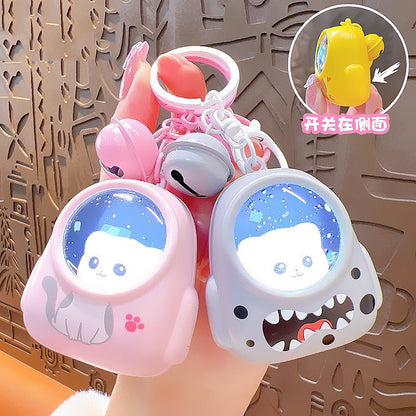 Cute Cat-stronaut lightup key chain