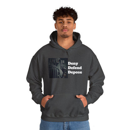 Healthcare System Reform Hoodie - Deny, Defend, Depose Design