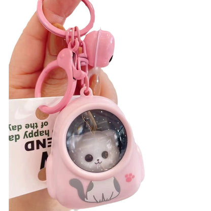 Cute Cat-stronaut lightup key chain