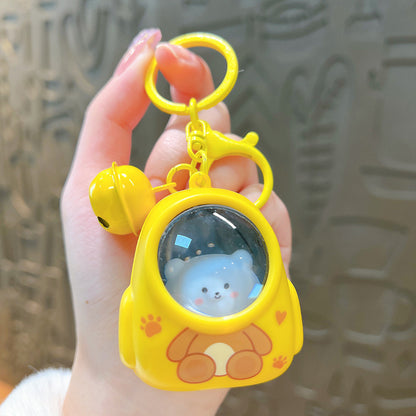 Cute Cat-stronaut lightup key chain