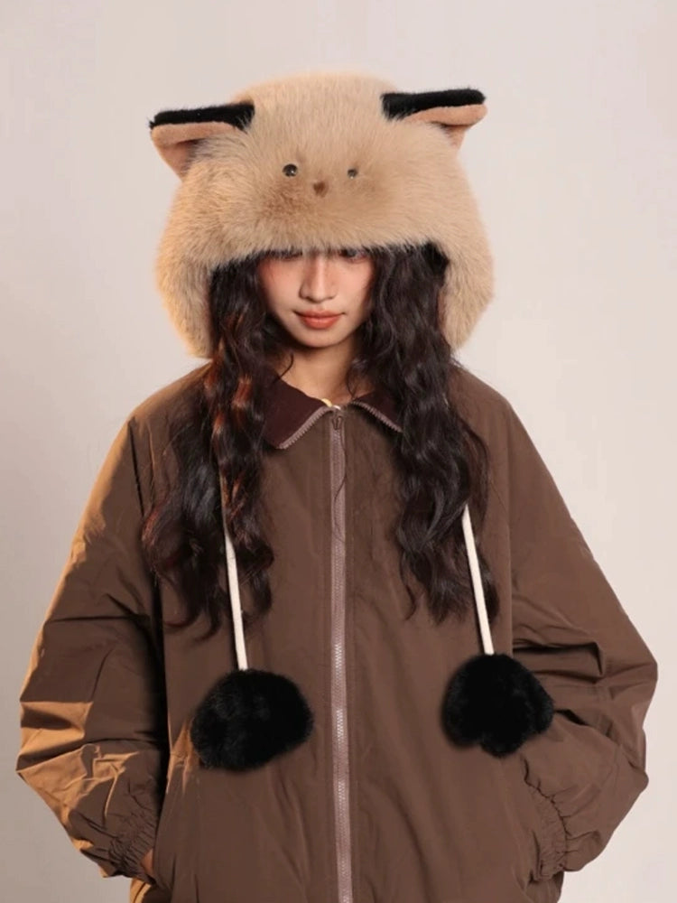 Cute Cat Fleece-lined outdoor hat