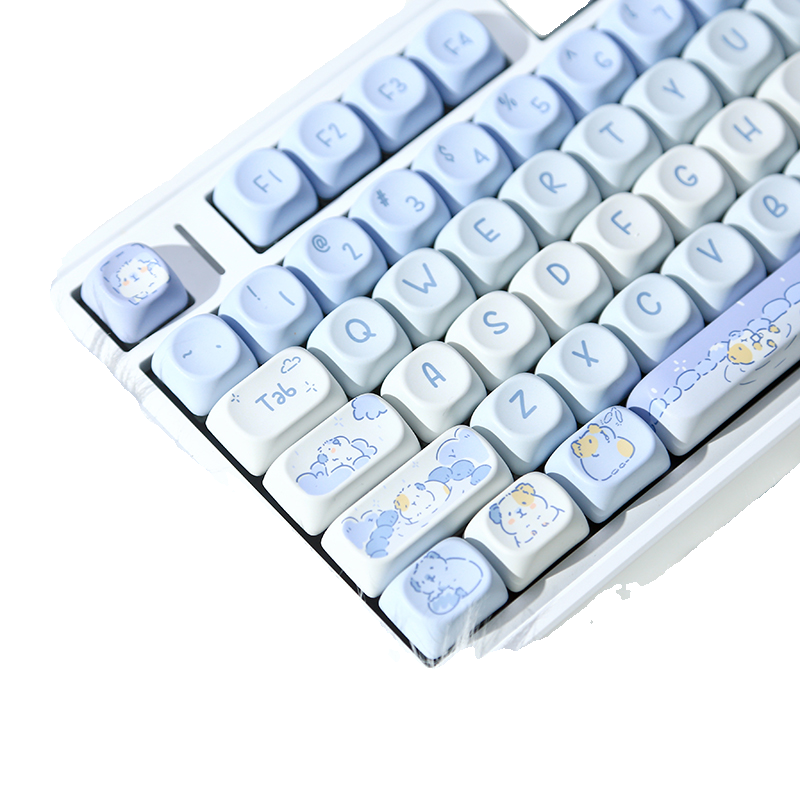 Kawaii Potato treasure guinea pig light blue keycaps