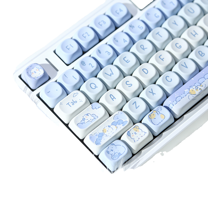 Kawaii Potato treasure guinea pig light blue keycaps