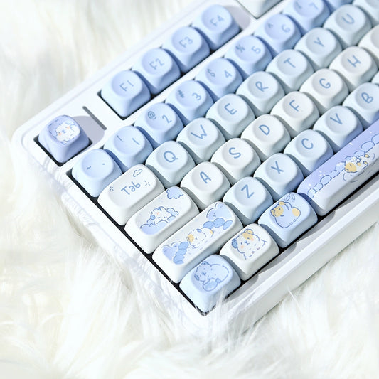 Kawaii Potato treasure guinea pig light blue keycaps