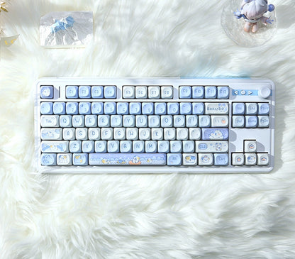 Kawaii Potato treasure guinea pig light blue keycaps