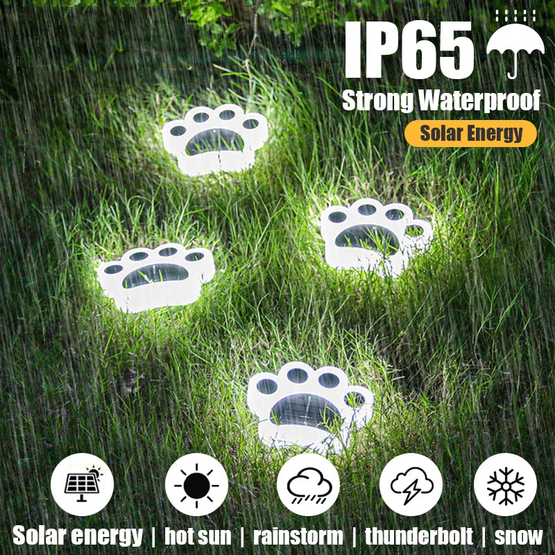 Garden LED Solar Cat Paw outdoor lights