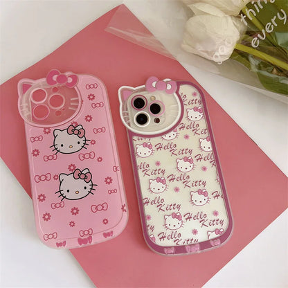 Hello Kitty Kawaii KT Head Bow iPhone Case