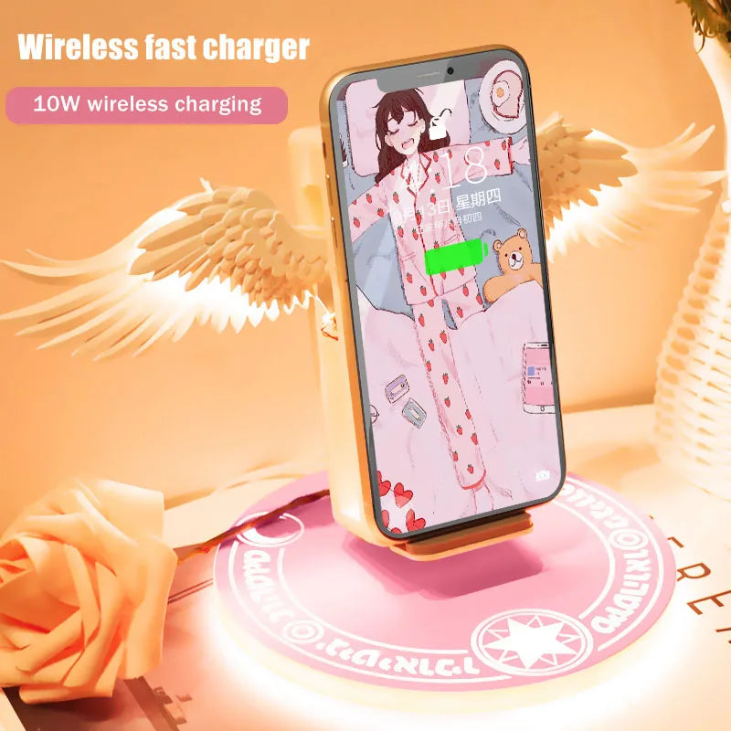 LED Angel Wing 10W wireless charger for Iphone