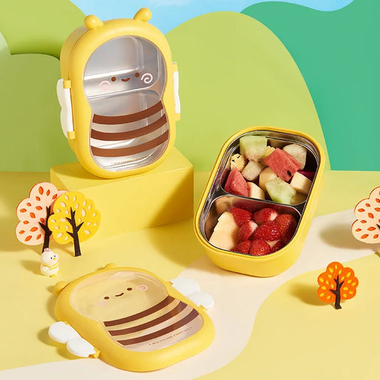 Portable Stainless Steel Lunch Bento Box Cute bumble bee