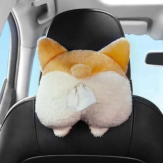 Cute Corgi Car Tissue Box