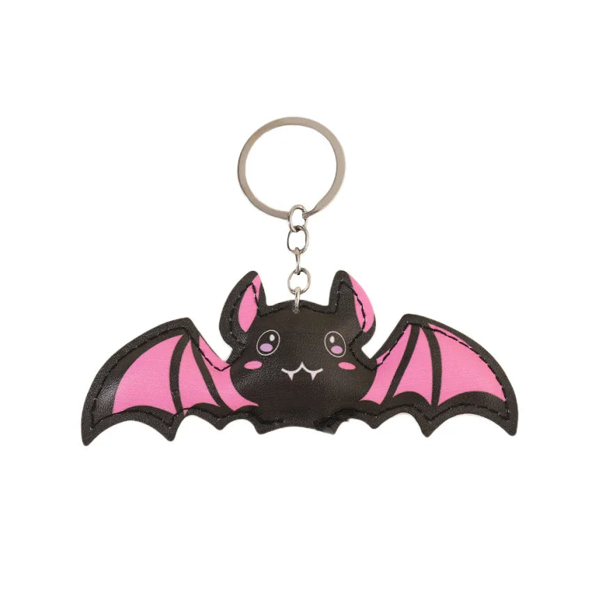 Halloween Leather Bat Keychain