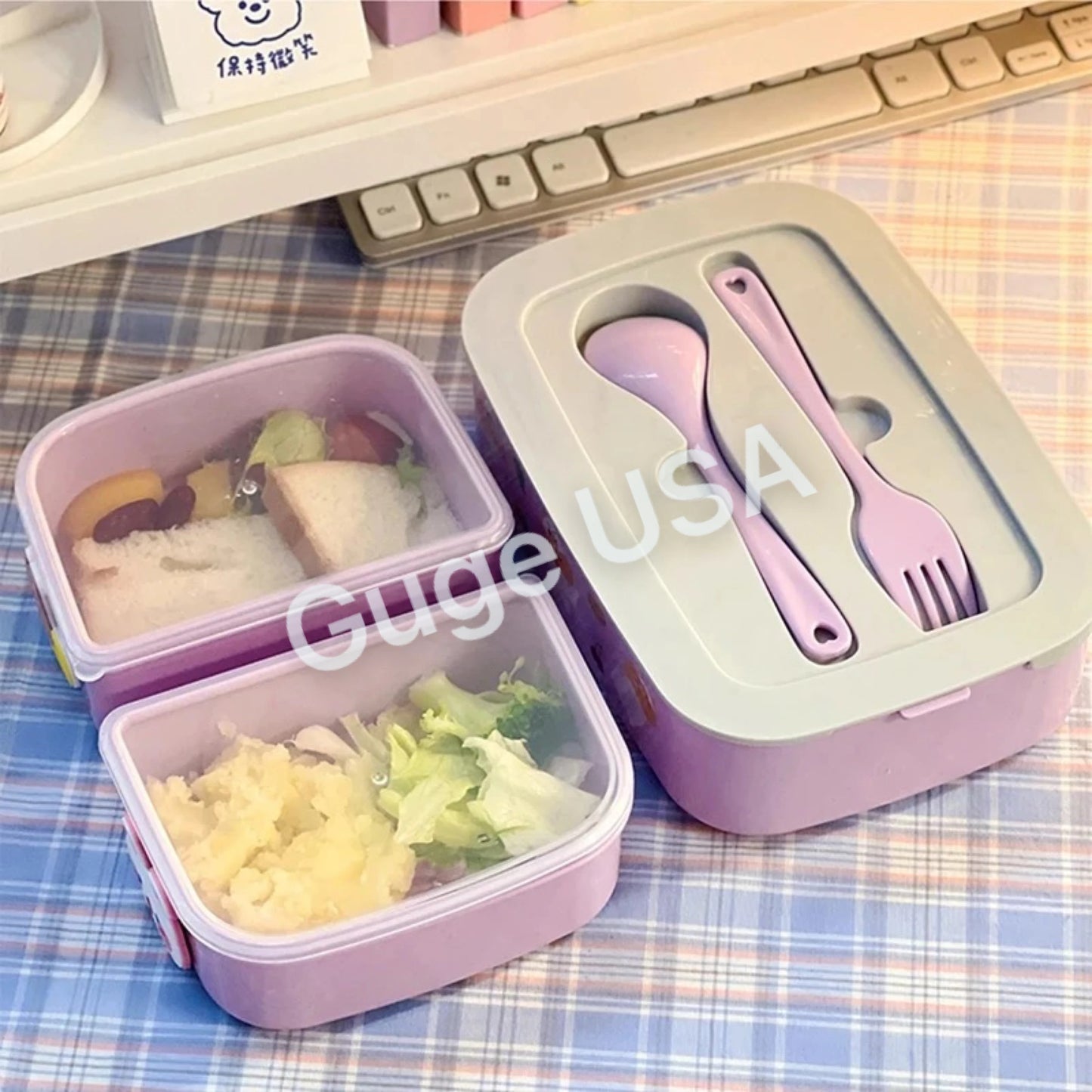 Kawaii Lunch bento box for girls Microwavable with multiple compartments