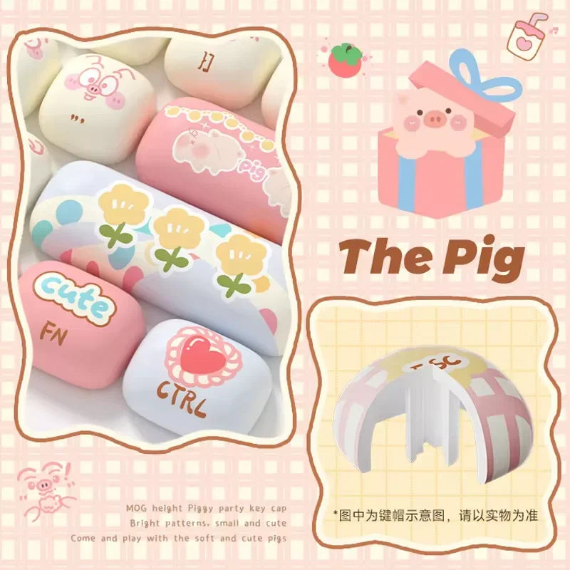 Kawaii Keyboard Keycaps MOG 139keys Bread/piggy/watermelon theme