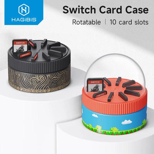 Rotating game card cases for Nintendo Switch