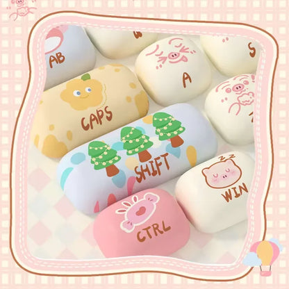 Kawaii Keyboard Keycaps MOG 139keys Bread/piggy/watermelon theme