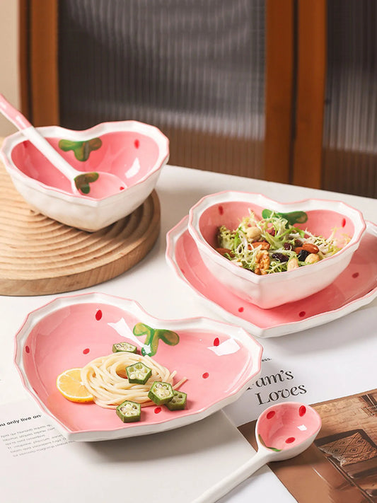 Kawaii Japanese Strawberry spoon and bowl set