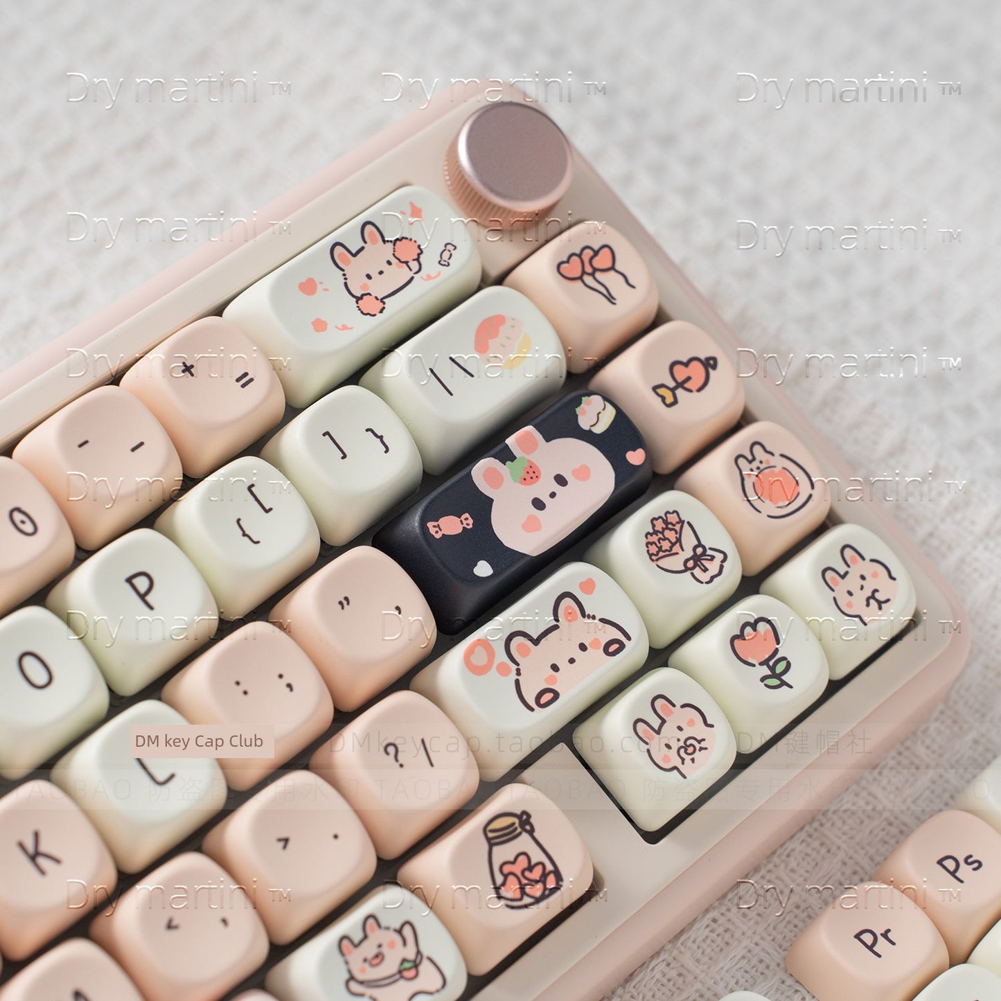 Sugar Cube PBT pink & black keycap