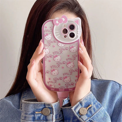 Hello Kitty Kawaii KT Head Bow iPhone Case