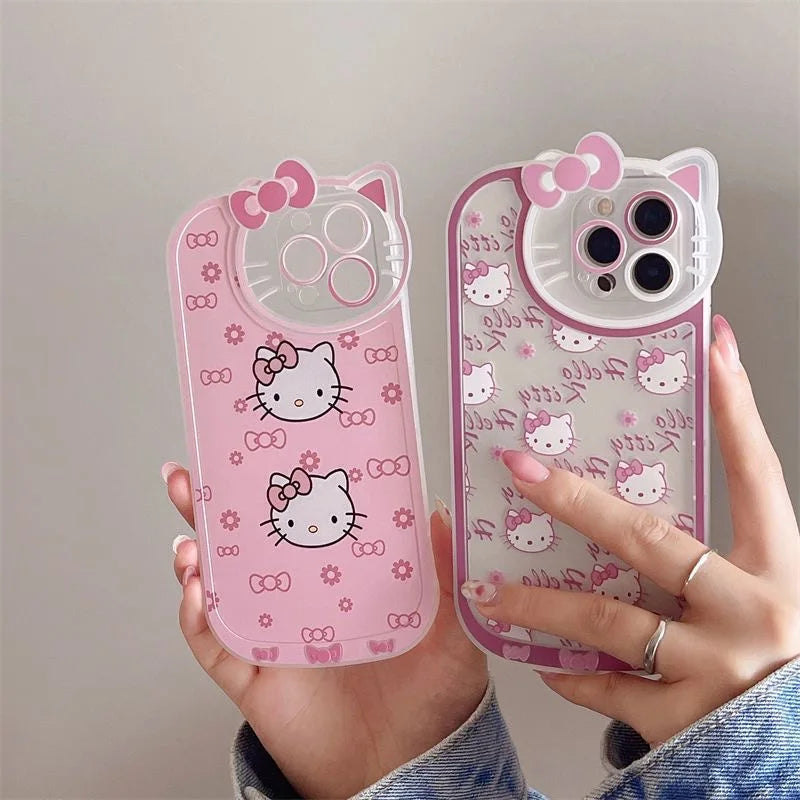 Hello Kitty Kawaii KT Head Bow iPhone Case