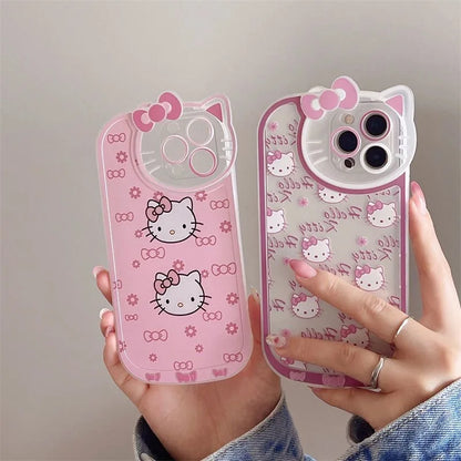 Hello Kitty Kawaii KT Head Bow iPhone Case