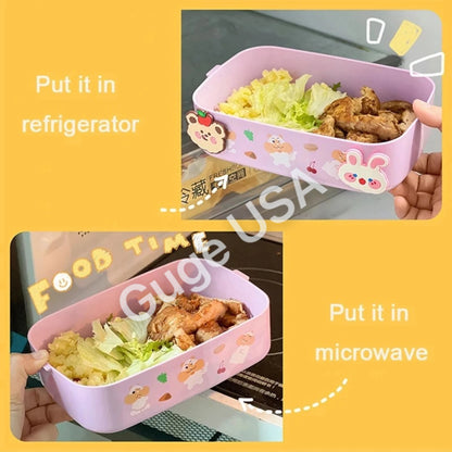 Kawaii Lunch bento box for girls Microwavable with multiple compartments