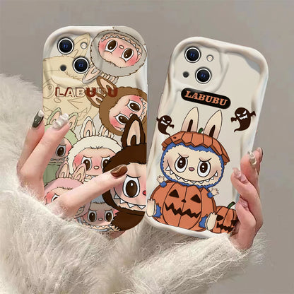 Cute Labubu 3D Wave Case For iPhone 16 15 14 Soft Silicone Cover