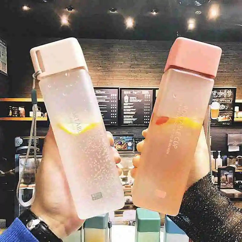 Transparent Square Plastic Water Cup